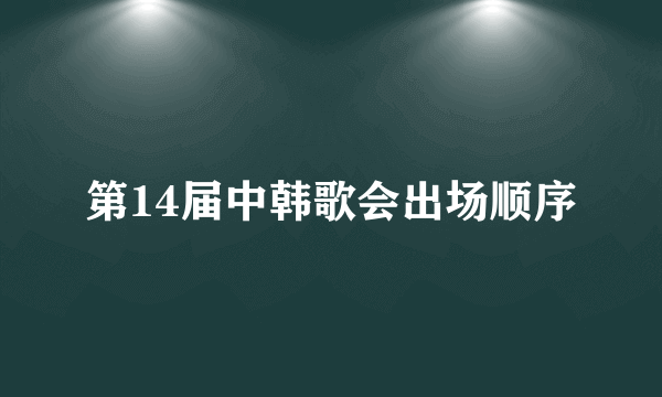 第14届中韩歌会出场顺序