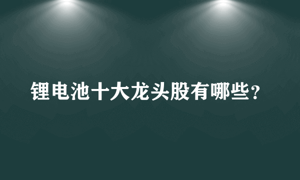 锂电池十大龙头股有哪些？