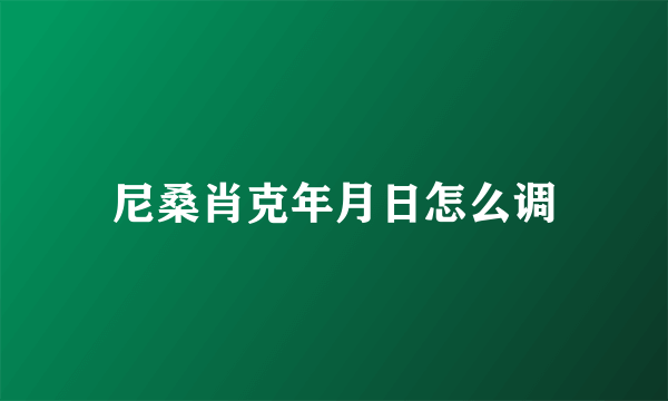 尼桑肖克年月日怎么调