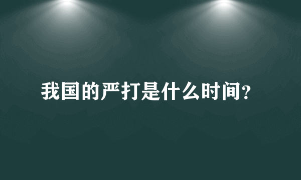 我国的严打是什么时间？