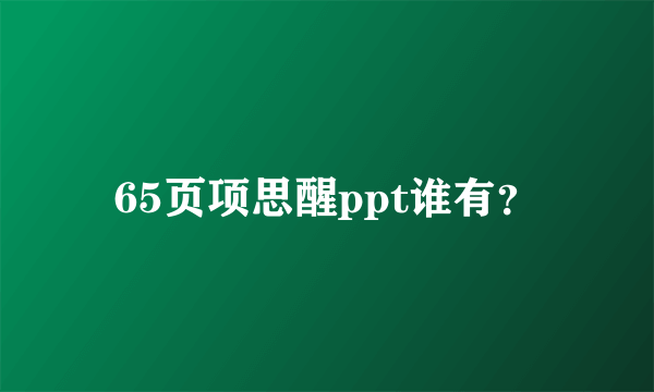 65页项思醒ppt谁有？