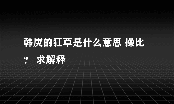 韩庚的狂草是什么意思 操比 ？ 求解释