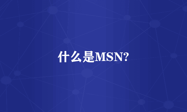 什么是MSN?