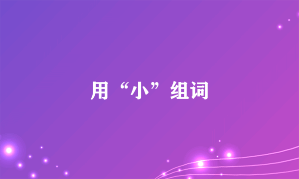 用“小”组词