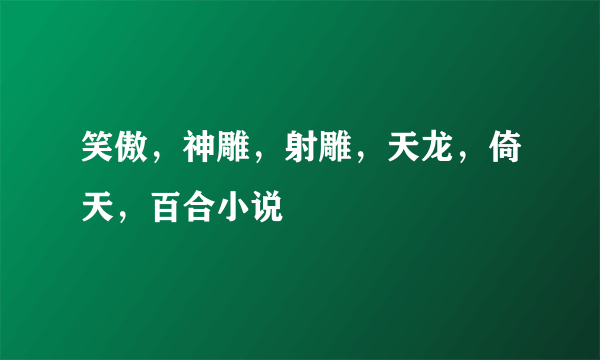 笑傲，神雕，射雕，天龙，倚天，百合小说