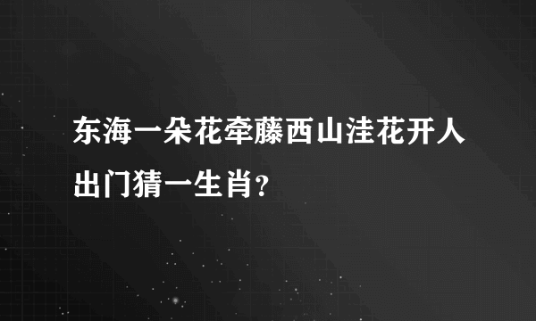 东海一朵花牵藤西山洼花开人出门猜一生肖？