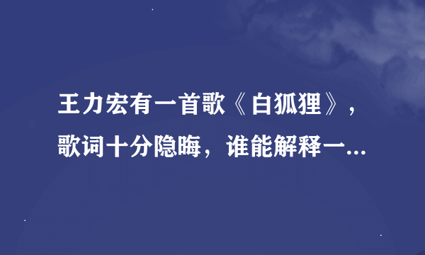 王力宏有一首歌《白狐狸》，歌词十分隐晦，谁能解释一下这首歌的歌词？