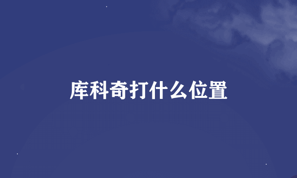 库科奇打什么位置