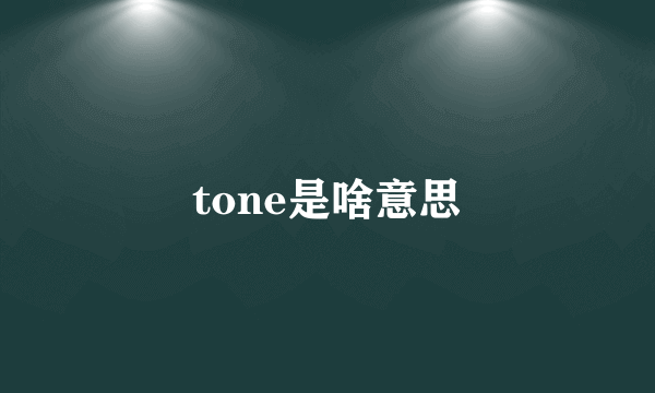 tone是啥意思