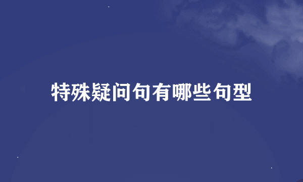 特殊疑问句有哪些句型