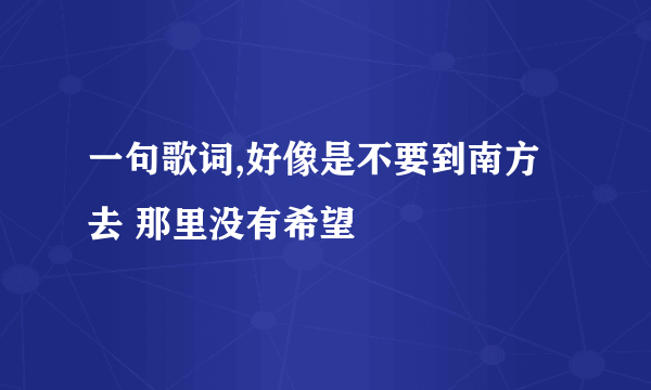 一句歌词,好像是不要到南方去 那里没有希望