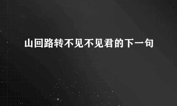 山回路转不见不见君的下一句