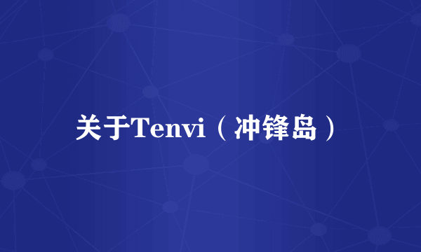 关于Tenvi（冲锋岛）