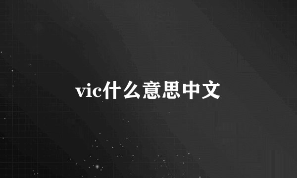 vic什么意思中文