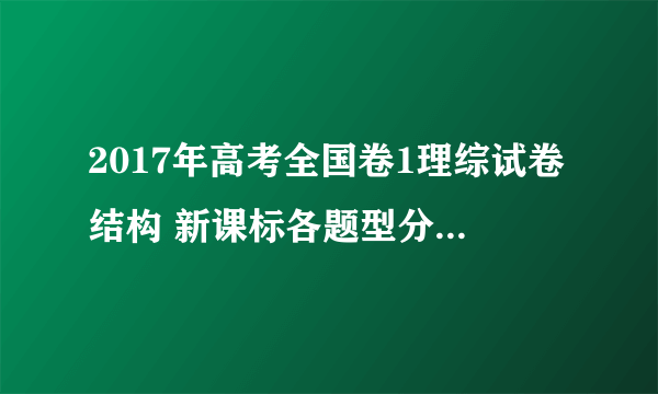 2017年高考全国卷1理综试卷结构 新课标各题型分值是多少分