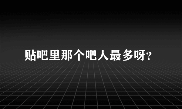 贴吧里那个吧人最多呀？