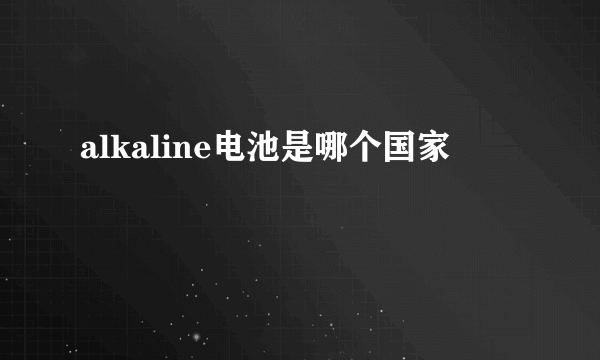 alkaline电池是哪个国家