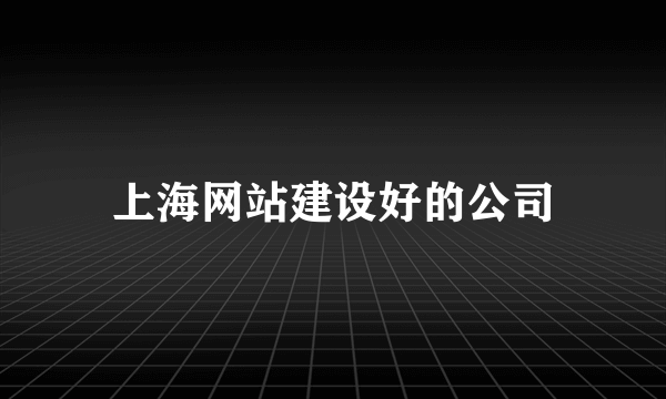 上海网站建设好的公司