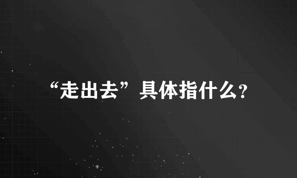 “走出去”具体指什么？