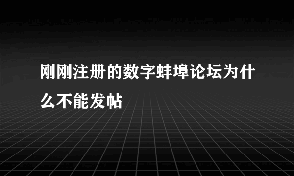 刚刚注册的数字蚌埠论坛为什么不能发帖