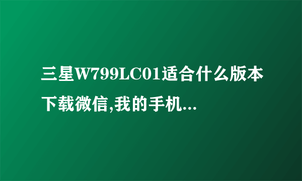 三星W799LC01适合什么版本下载微信,我的手机总是显示文本太大无法下载