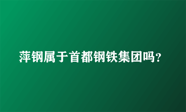 萍钢属于首都钢铁集团吗？