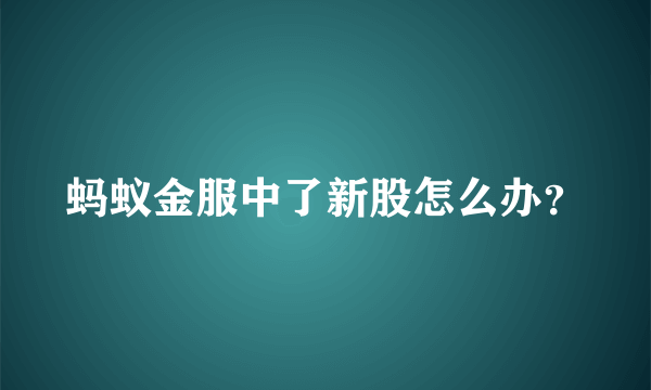 蚂蚁金服中了新股怎么办？