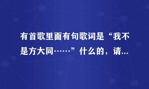 有首歌里面有句歌词是“我不是方大同……”什么的，请问是什么歌啊