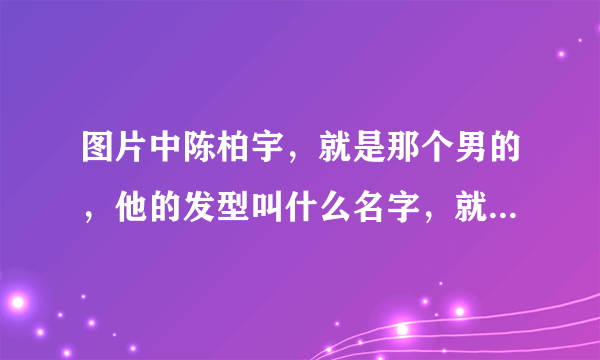 图片中陈柏宇，就是那个男的，他的发型叫什么名字，就是发脚的地方剪成那样的