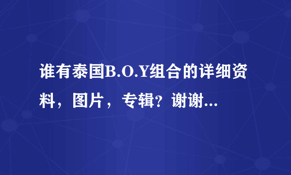 谁有泰国B.O.Y组合的详细资料，图片，专辑？谢谢了，大神帮忙啊