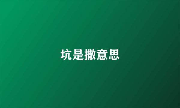 坑是撒意思