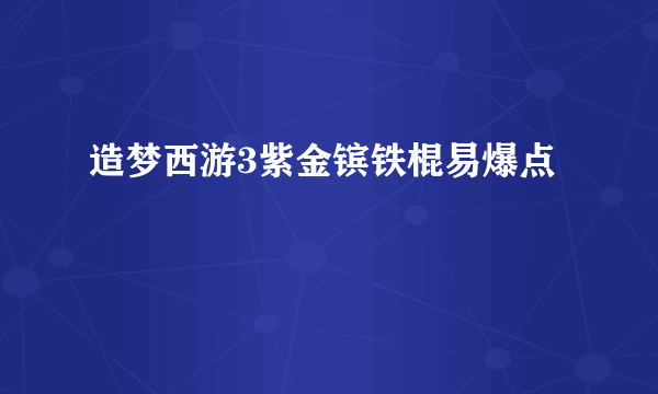 造梦西游3紫金镔铁棍易爆点