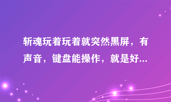 斩魂玩着玩着就突然黑屏，有声音，键盘能操作，就是好像突然把显示器线拿掉了一样，附配置图。