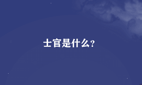 士官是什么？