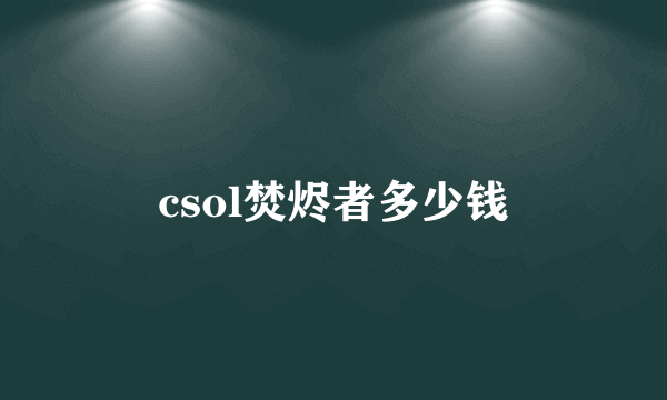 csol焚烬者多少钱