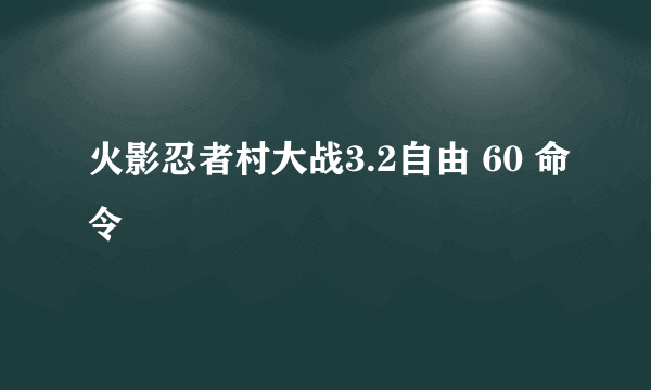 火影忍者村大战3.2自由 60 命令