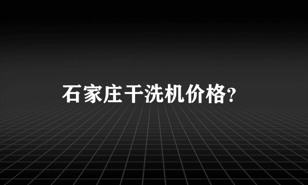 石家庄干洗机价格？