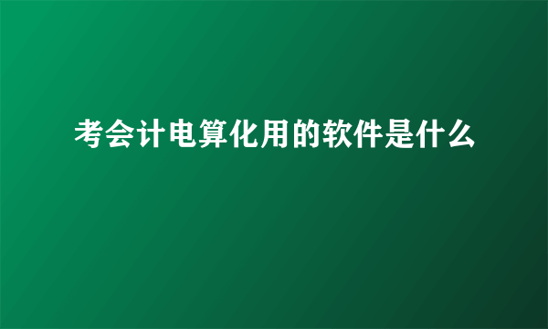 考会计电算化用的软件是什么