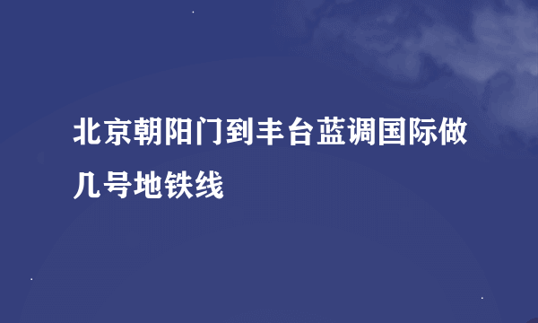 北京朝阳门到丰台蓝调国际做几号地铁线