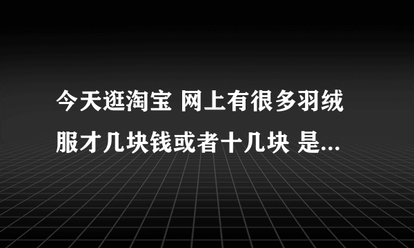 今天逛淘宝 网上有很多羽绒服才几块钱或者十几块 是真的还是假的?