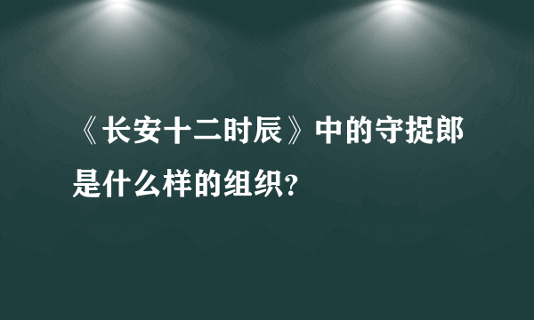 《长安十二时辰》中的守捉郎是什么样的组织？