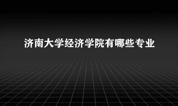 济南大学经济学院有哪些专业