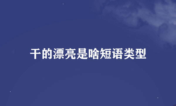 干的漂亮是啥短语类型