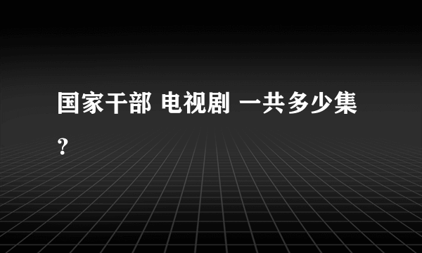 国家干部 电视剧 一共多少集？