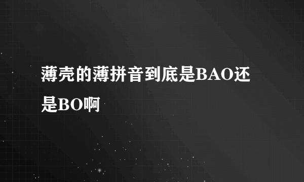 薄壳的薄拼音到底是BAO还是BO啊