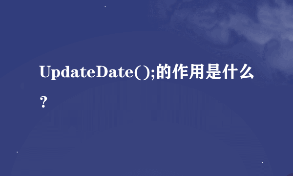 UpdateDate();的作用是什么？