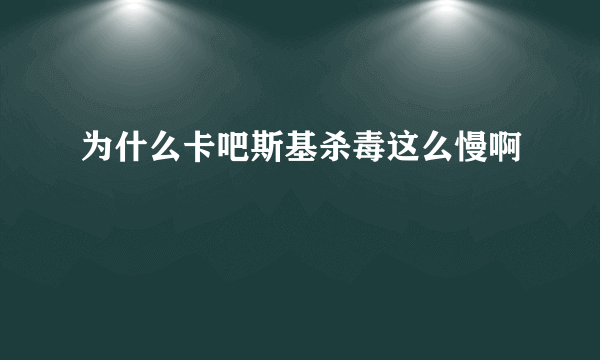 为什么卡吧斯基杀毒这么慢啊