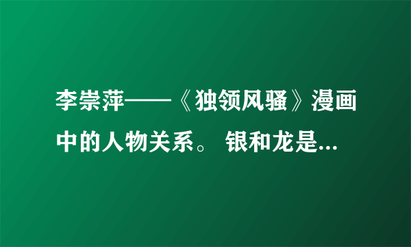 李崇萍——《独领风骚》漫画中的人物关系。 银和龙是亲兄弟吗？ 他们各是谁的儿子？怎么他们的父亲不一样?