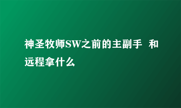 神圣牧师SW之前的主副手  和远程拿什么