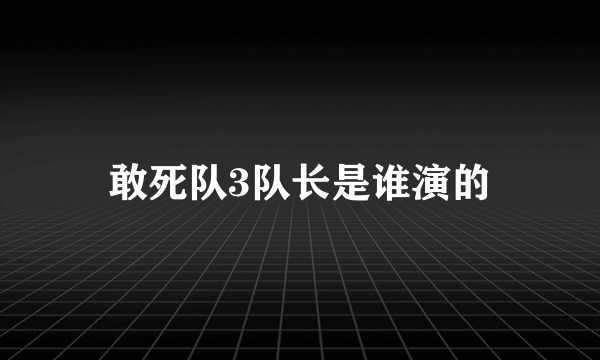 敢死队3队长是谁演的